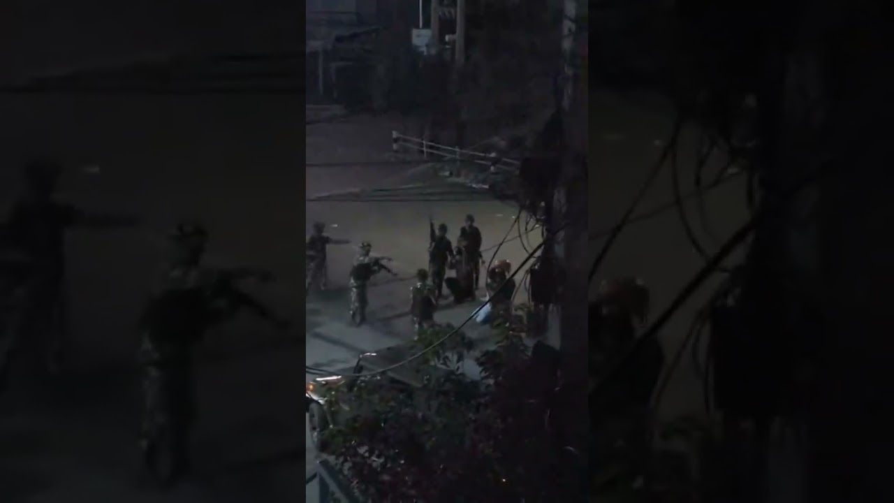 Nepali army in action on the protestors who are vandalising public property.