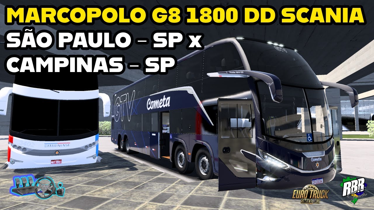 MARCOPOLO G8 1800 DD SCANIA, VIAGEM SIMULADA NO TRAJETO SÃO PAULO - SP x CAMPINAS - SP, MAPA RBR