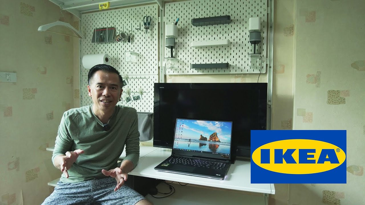 ประกอบชั้นติดผนัง IKEA แปลงเป็นโต๊ะทำงาน ( ALGOT, SKÅDIS ) YouTube