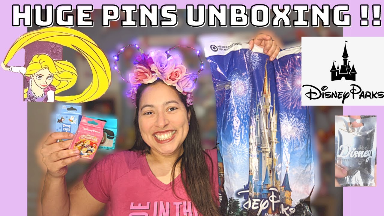 NEW MYSTERY PINS FROM THE DISNEY PARKS! UNBOXING 8 PIN SETS - HIDDEN DISNEY, PRINCESS, SHDR & MORE