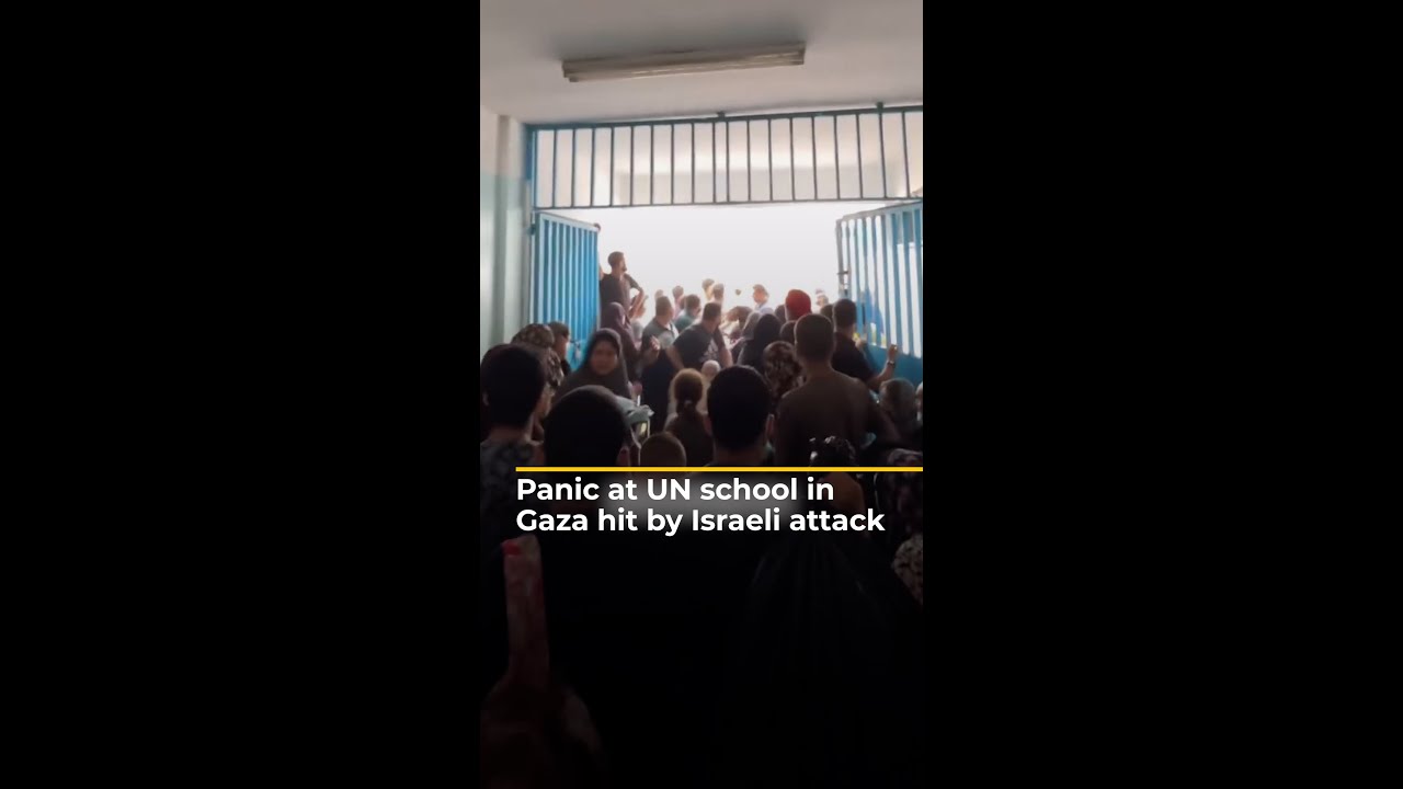 Panic at UN school in Gaza hit by Israeli attack | AJ #shorts