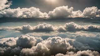 the sunlight breaking through the clouds in the sky, illuminating the landscape below, Concept of
