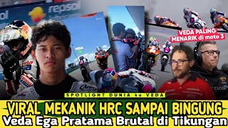 VIRAL‼️ Mekanik HRC Sampai Bingung! Veda Ega Pratama Brutal di Tikungan, Dunia Diminta Ingat Namanya