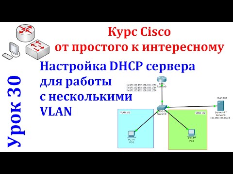 Урок 30 Cisco Packet Tracer. DHCP сервер для распределения динамических IP адресов в разные VLAN