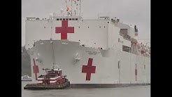 U.S. Navy hospital ship Comfort departs from New York City | ABC News