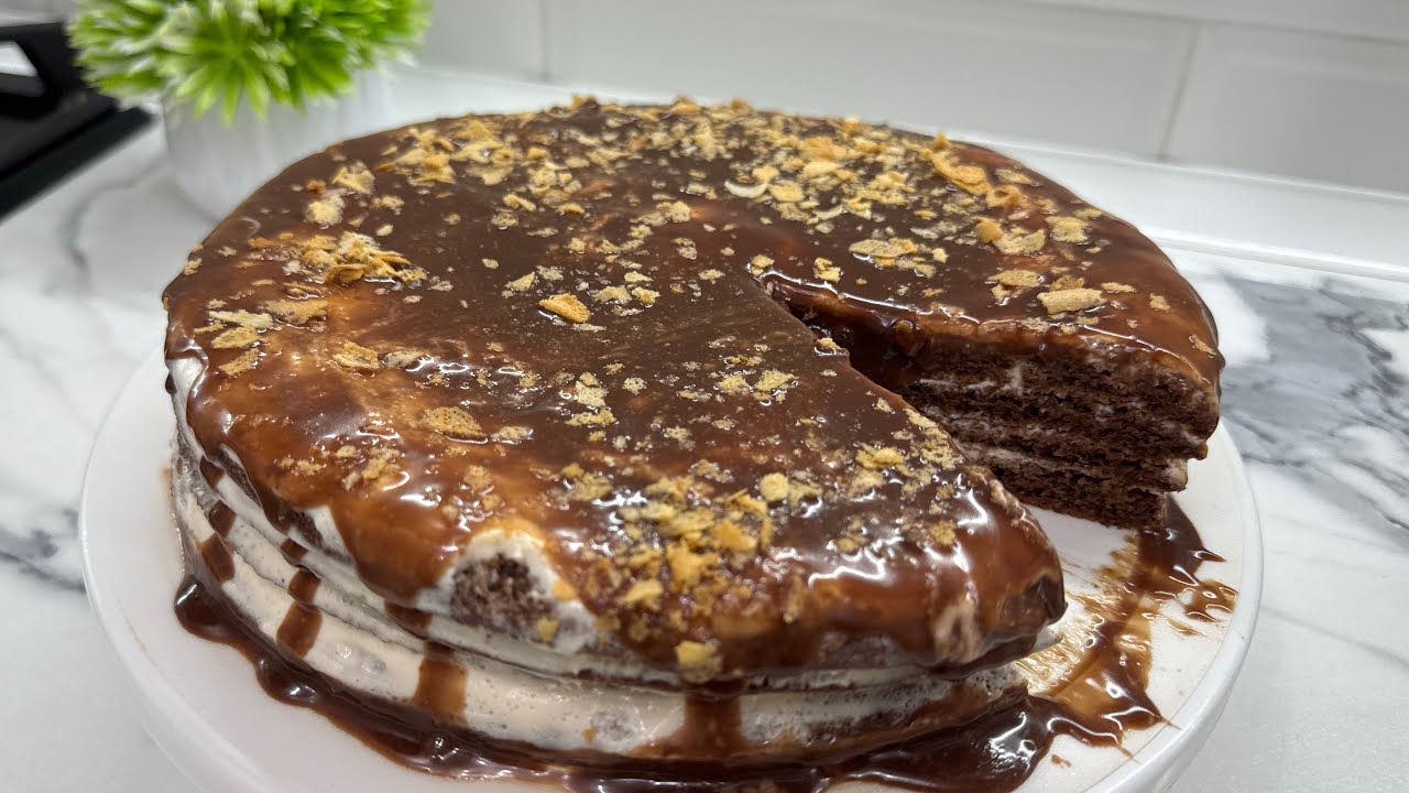 Самый быстрый ШОКОЛАДНЫЙ ТОРТ на сковороде за 10 минут.  Пешсіз, духовкасыз ТАБАДА ШОКОЛАДНЫЙ ТОРТ 