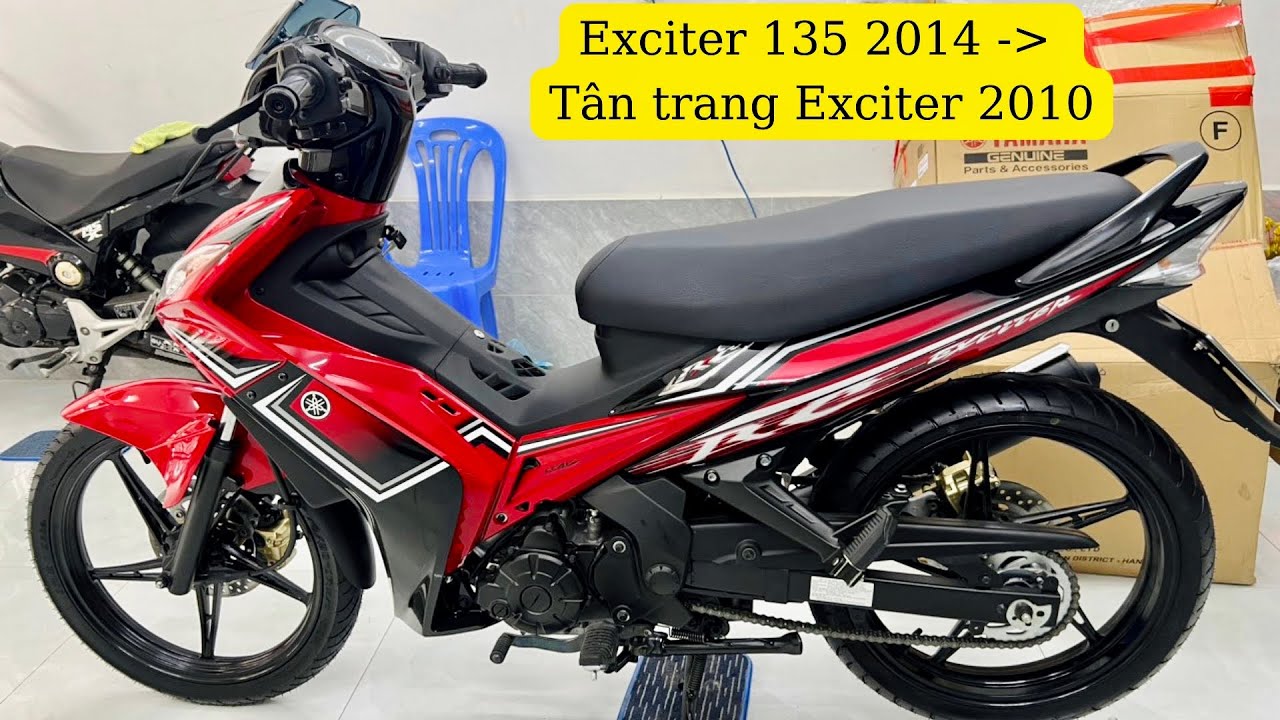 3 bộ tem xe Exciter 135 xanh trắng zin đẹp hình ảnh tem xe Exciter 2010