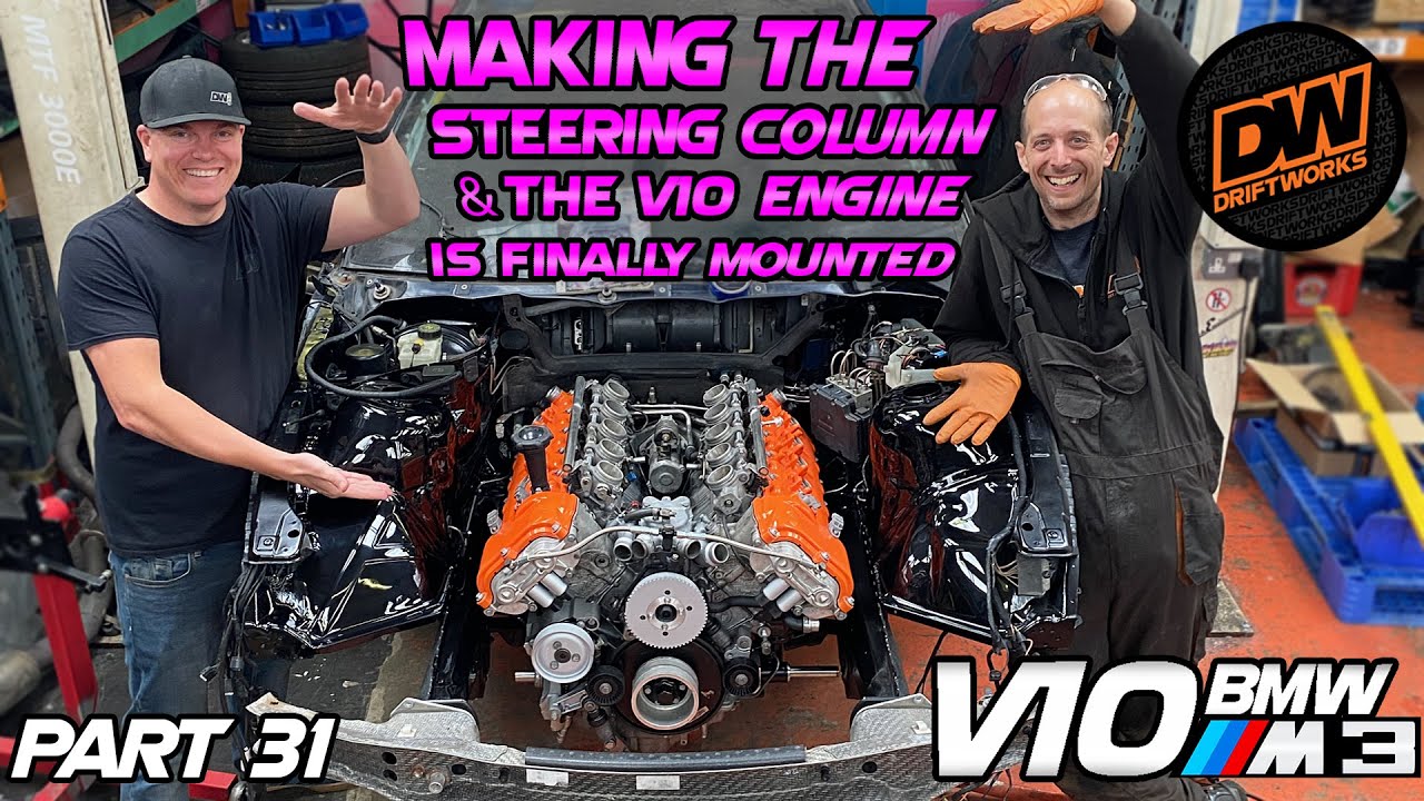 Making a steering column + final V10 engine fitting - Driftworks BMW M3 ...