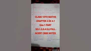 CLASS 10TH MATHS CHAPTER 4 EX 4.1 Qno.1 PART NO.1.2.3.4.5.6 FULL NCERT CBSE NOTES #10dayschallange