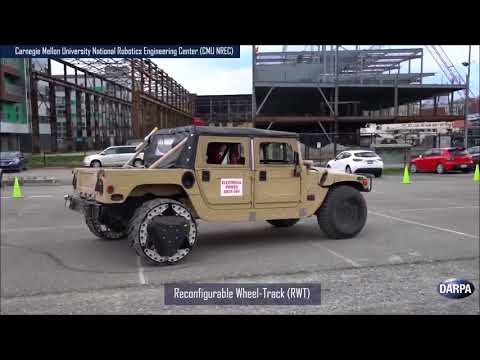 Humvee with reconfigurable wheel-track DARPA GXV-T