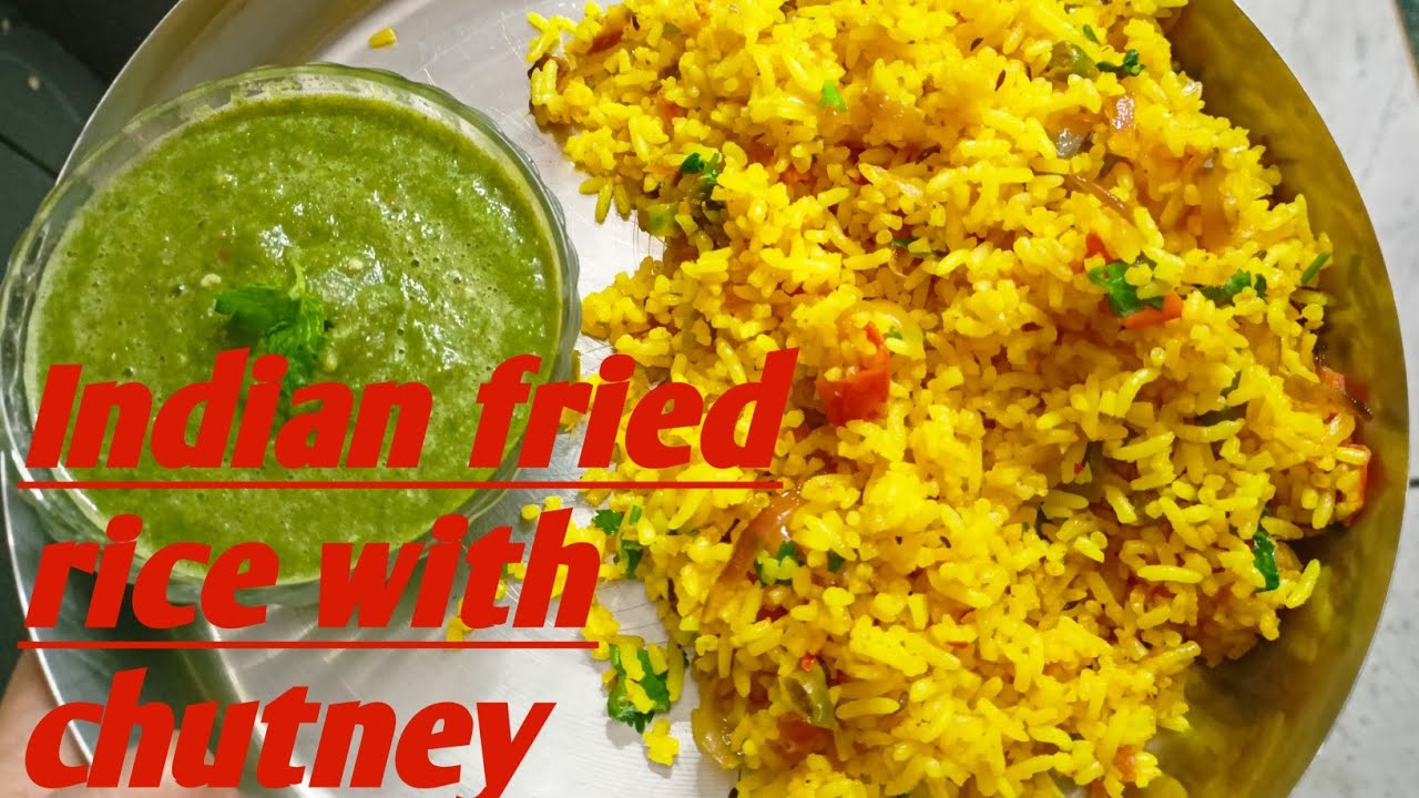 Chutney Rice Indian style fried rice with green chutney recipe - YouTube