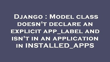 Django : Model class doesn