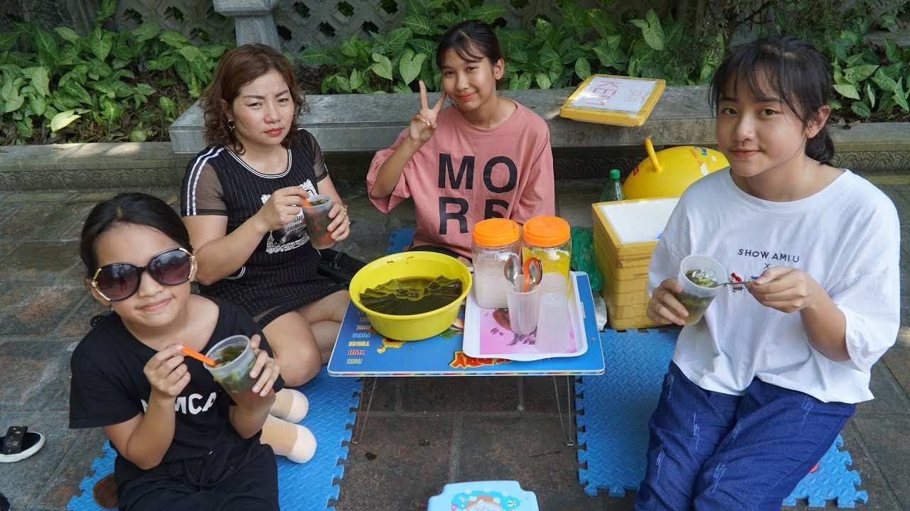 Ba Mẹ Con Đi Chơi Ăn Cốc Thạch Găng Mát Lạnh - Món Quà Quê Dân Dã