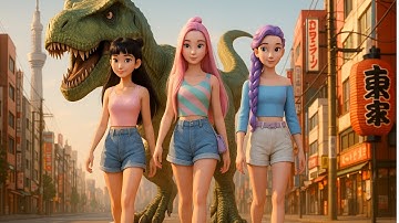 Rumi, Zoey, Mira Battle a Prehistoric Dinosaur