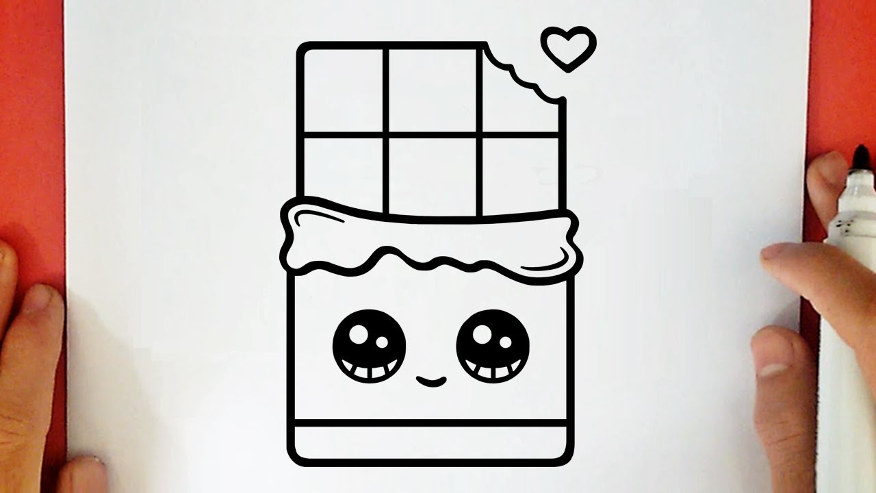 COMMENT DESSINER UNE TABLETTE DE CHOCOLAT KAWAII - YouTube