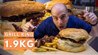 South Africa's BIGGEST Burger challenge - Man vs Food - The Grill King Mt Man burger - BraCel