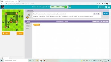 L26-12 |Code.org | Express-2021 | Lesson 26: For Loops with Bee | level 12