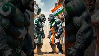 Indian Gorilla vs Pakistani Gorilla 🙏1Lakh Subscribers karwado 🥹#shortsfeed #army #india #Gorilla