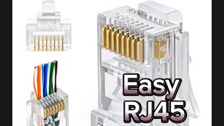 How to Wire Up Ethernet Plugs EASY(Cat6A \/ Cat6 \/ Cat5e RJ45 Pass Through Connectors)