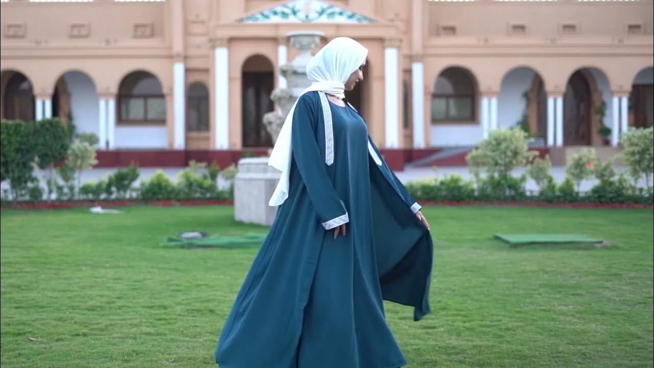 Embroidered Zinc Blue Cotton Open Abaya Abaya shorts YouTube