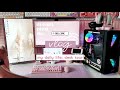Vlog pink aesthetic desk setup tour 2021  pink aesthetic  kawaii setup