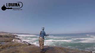 Pesca de Lenguado en las rocas, con vinilo.