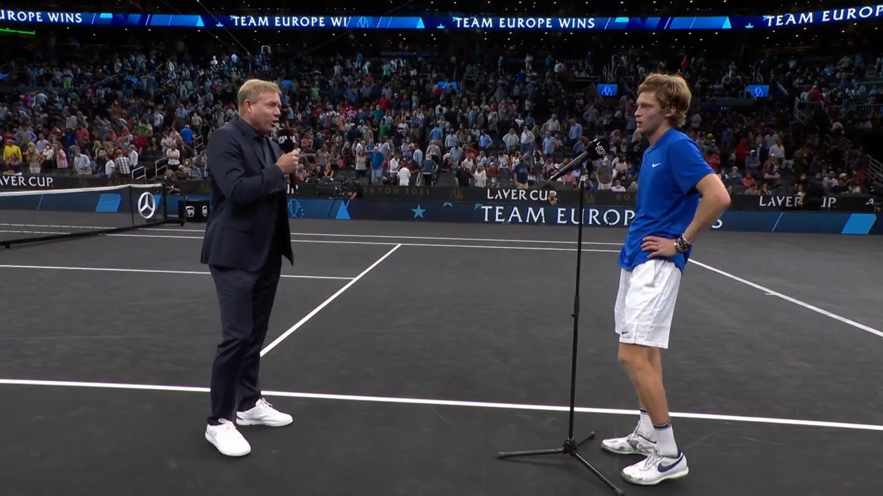 Match 2 On-Court interview Rublev Laver Cup 2021