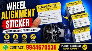 🚗 Wheel Alignment Sticker Printing | Auto Service Sticker Design | Contact: 8248122650