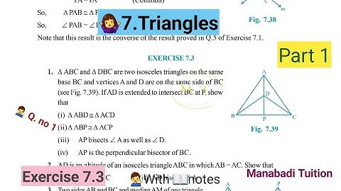 9th class maths|🤷‍♀️Chapter 7|Triangles|💁Exercise 7.3 |Q no 1|with notes|