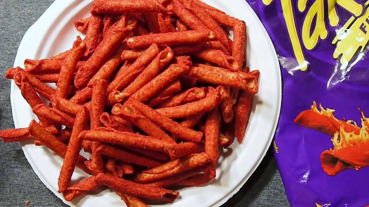 Eating Takis Fuego Hot Chili Pepper Lime Tortilla Chips Youtube