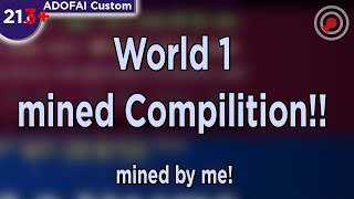 Every World 1 Layer Mined Compilation!  mined by me!