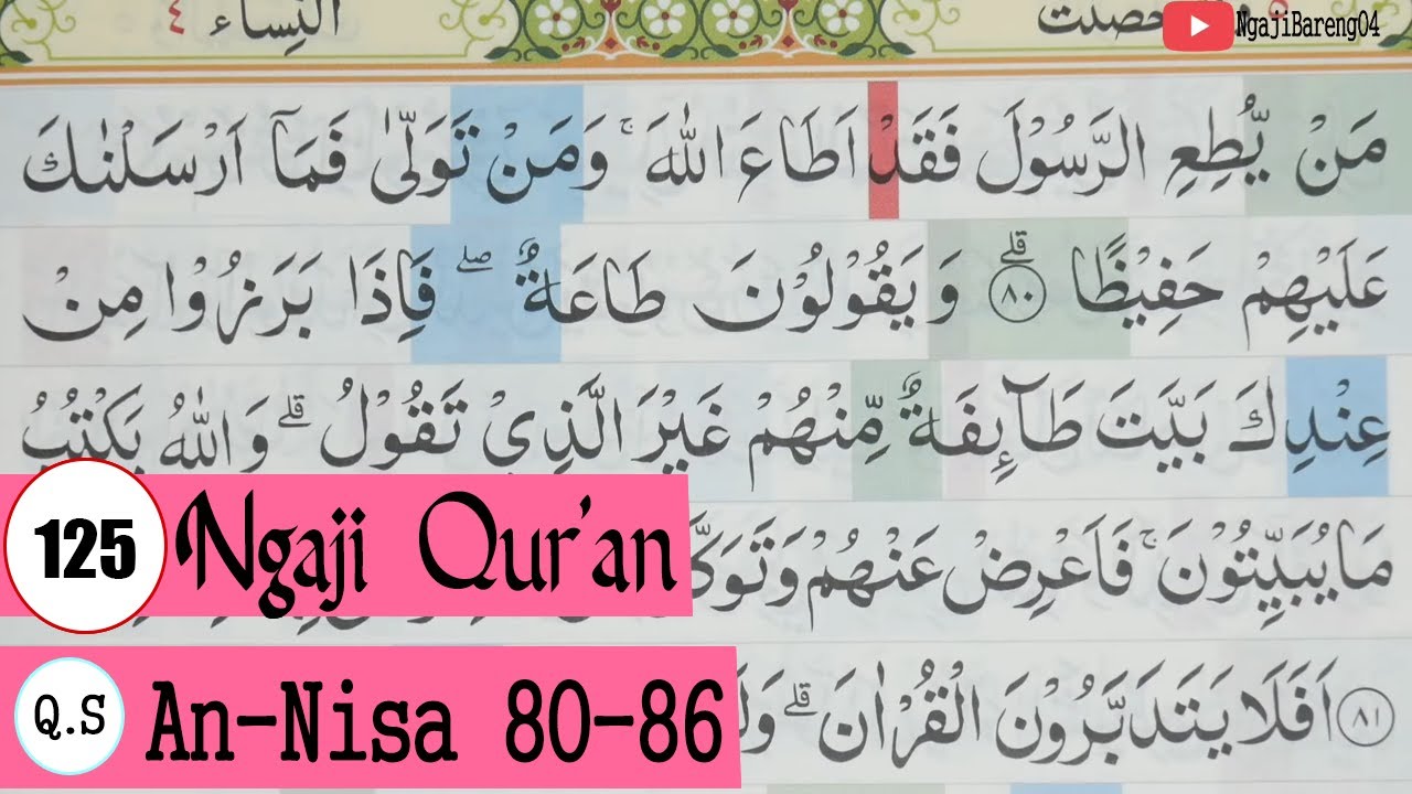 Surah An Nisaa Ayat 80 Qs 4 80 Tafsir Alquran Surah Nomor 4 Ayat 80