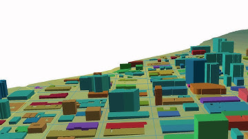 Simple 3D model of Seattle using building footprints and two Lidar datasets