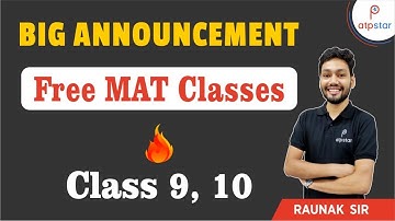 Big Announcement | Free MAT Classes | Class 9,10 | ATP STAR | Raunak Dak Sir