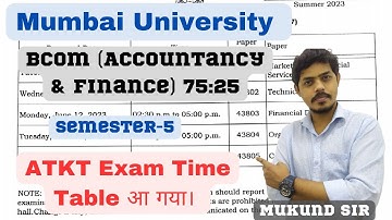 BAF Sem-5 ATKT Exam Time Table Declared l Mumbai University l 75:25 Exam Paper Pattern l Mukund Sir