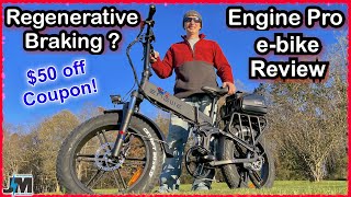 ENGWE ENGINE PRO Fat tire Folding E-Bike Review with $50 coupon~Does the Regen feature really work?