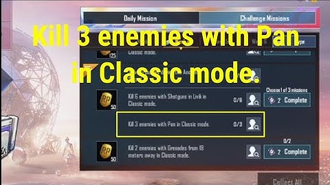 Kill 3 enemies with Pan in Classic mode.