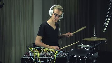 Mutable Instruments Rings triggered by drums