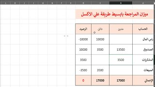 تصميم ميزان مراجعة على Excel للمبتدئين خطوة بخطوة | كورس الاكسل محاسبي