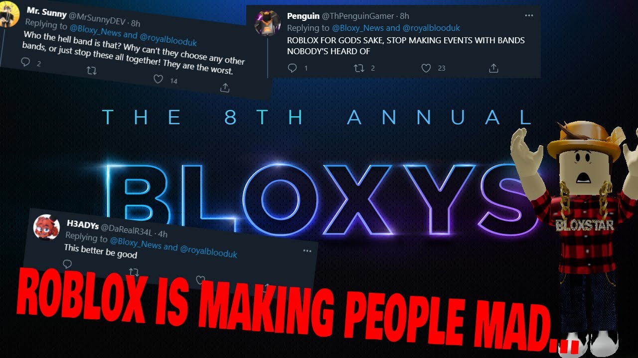 Roblox Has Made A Lot Of People Angry About The Bloxys 2021 Youtube - roblox battle of the bands