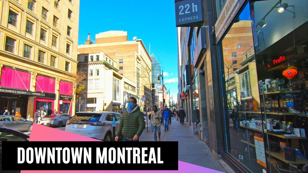 Downtown Montreal Walk on the Most Popular Street