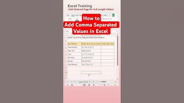 Add Comma Separated Values in Excel