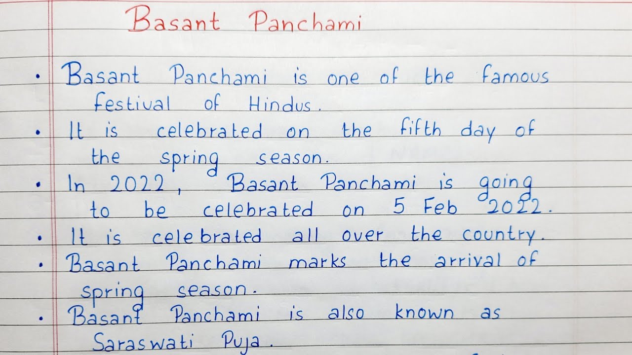 basant panchami essay in sanskrit