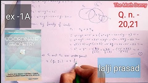 coordinate geometry | Lalji Prasad  exercise 1A Q.n- 20,21 |#themathbunny#bsc2ndyear