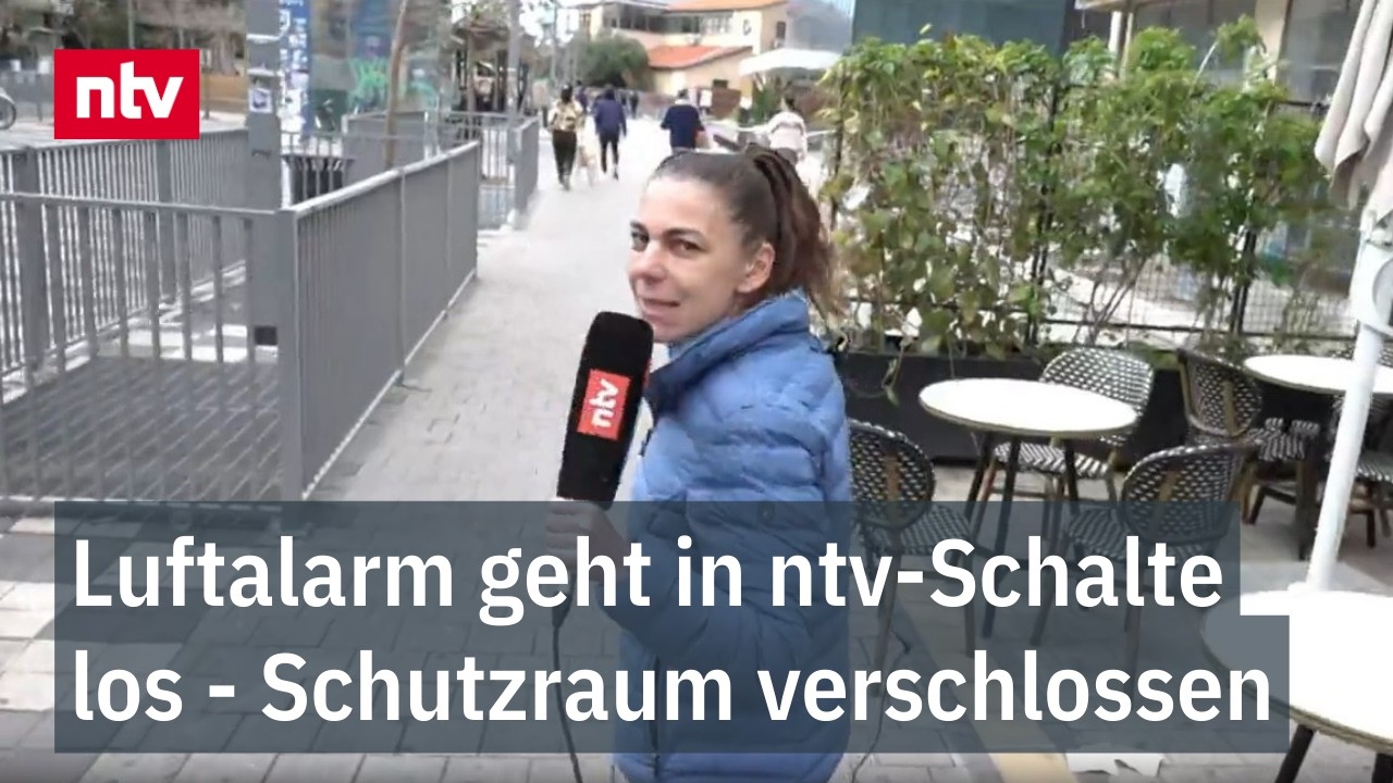 Luftalarm geht in ntv-Schalte los - Schutzraum verschlossen: Reporterin Blufarb muss abbrechen