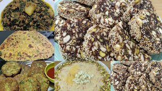 Winter Special Recipes |Keema Methi |Gajar ki Kheer | Hara bhara kabab |Methi Paratha |Dryfruit roll
