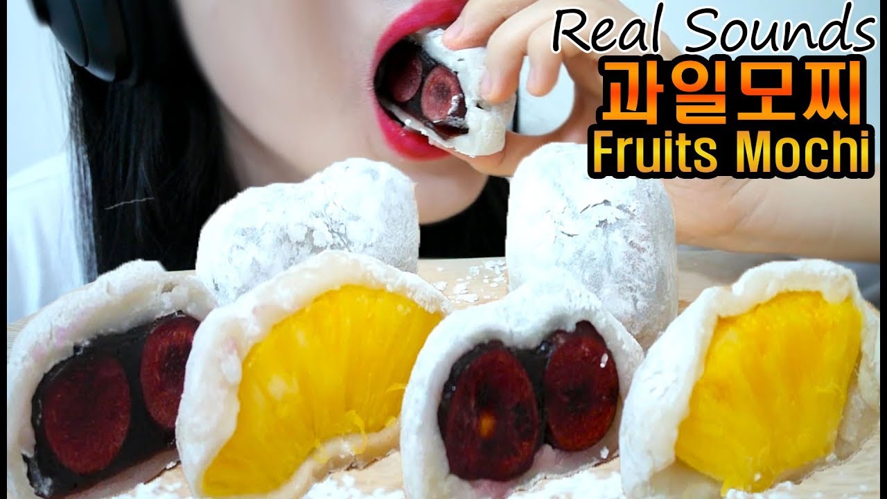 과일 모찌 파인애플 체리 바나나 리얼사운드 먹방 |Mochi Pineapple Cherry Banana ASMR No Talking Real Sounds|