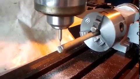 Test 4th Axis converted Bridgeport mill,