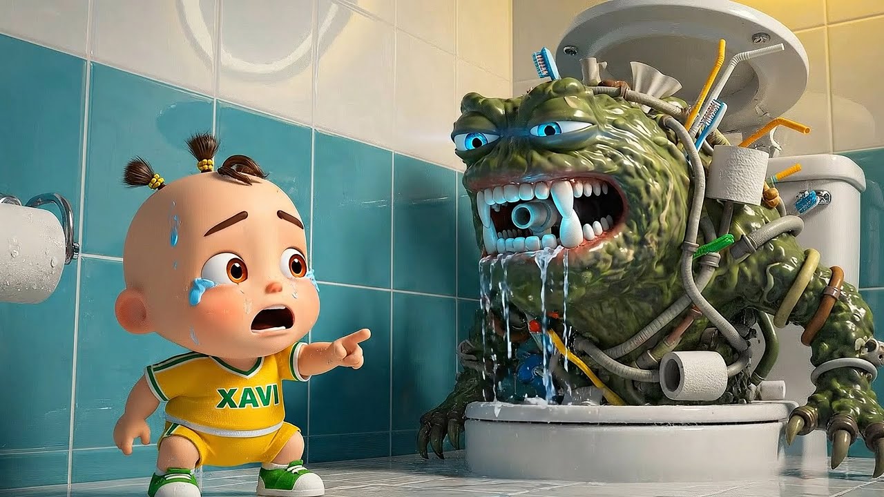 Monsters in the Toilet 🚽 Don’t Put Toys in the Potty Song | Baby Xavi Kids Songs & Nursery Rhymes