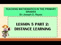 DISTANCE LEARNING | TEACHING MATH IN PRIMARY GRADES